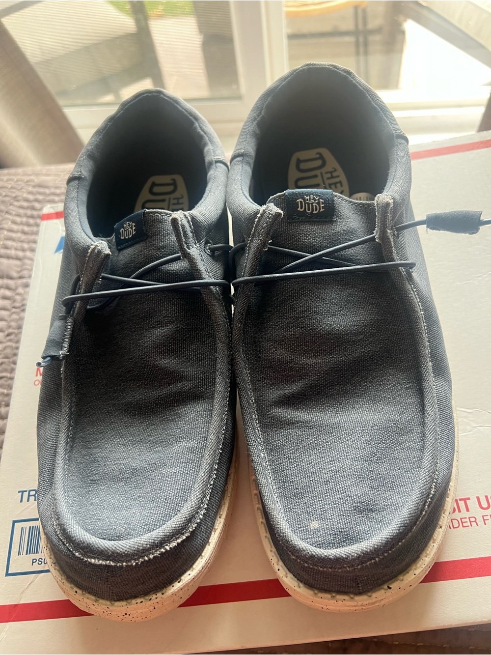 Hey Dude Wally Funk Stretch Canvas Funk Blue Casual Lightweight Size 11